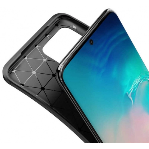 Samsung Galaxy S20 Ultra Kılıf Silikon Parmak İzi Bırakmayan Karbon Soft Negro Kapak - Lacivert