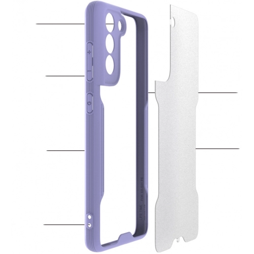 Samsung Galaxy S21 FE Kılıf Renkli Silikon Kamera Lens Korumalı Şeffaf Parfe Kapak - Pembe