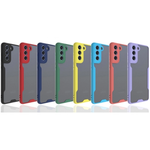 Samsung Galaxy S21 FE Kılıf Renkli Silikon Kamera Lens Korumalı Şeffaf Parfe Kapak - Lila