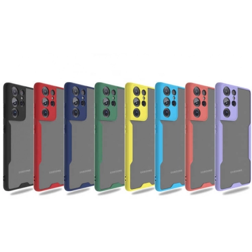 Samsung Galaxy S21 Ultra Kılıf Renkli Silikon Kamera Lens Korumalı Şeffaf Parfe Kapak - Sarı