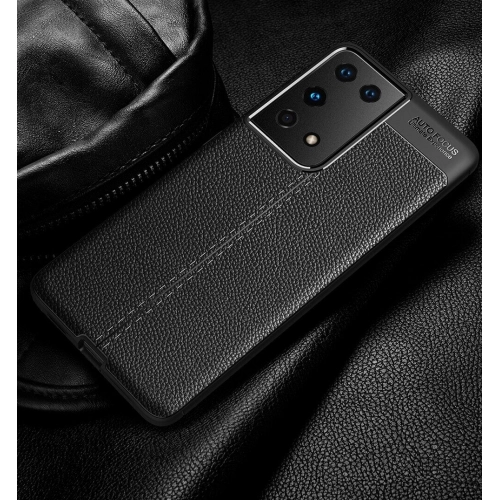 Samsung Galaxy S21 Ultra Kılıf Deri Görünümlü Lüks Parmak İzi Bırakmaz Niss Silikon Kapak - Lacivert