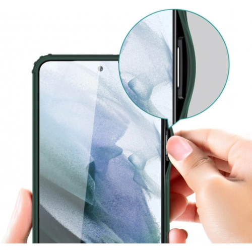 Samsung Galaxy S21 Ultra Kılıf Volks Serisi Kenarları Silikon Arkası Şeffaf Sert Kapak - Lacivert