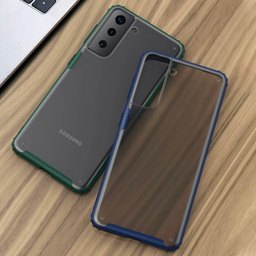 Samsung Galaxy S21 Ultra Kılıf Volks Serisi Kenarları Silikon Arkası Şeffaf Sert Kapak - Kırmızı