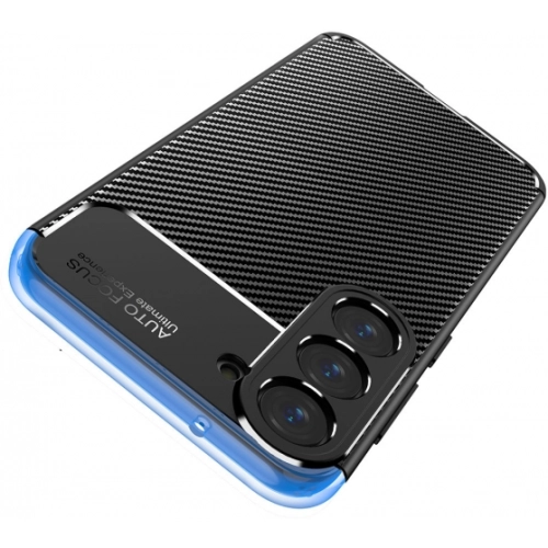 Samsung Galaxy S23 Kılıf Silikon Parmak İzi Bırakmayan Karbon Soft Negro Kapak - Lacivert