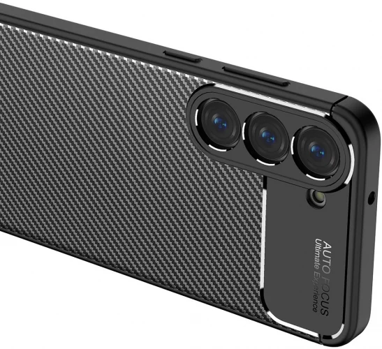 Samsung Galaxy S23 Kılıf Karbon Serisi Mat Fiber Silikon Negro Kapak - Lacivert