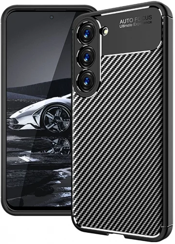 Samsung Galaxy S23 Kılıf Karbon Serisi Mat Fiber Silikon Negro Kapak - Lacivert