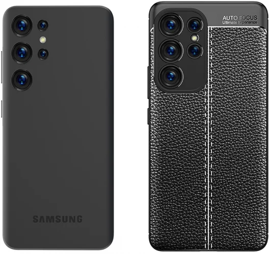 Samsung Galaxy S23 Ultra Kılıf Deri Görünümlü Parmak İzi Bırakmaz Niss Silikon - Lacivert