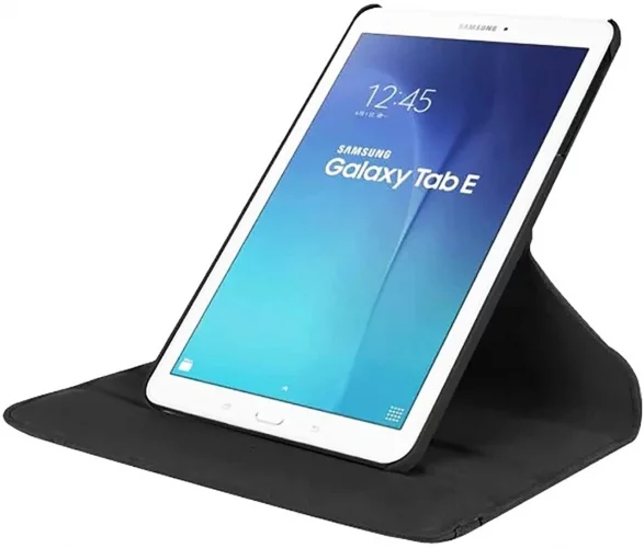 Samsung Galaxy Tab E T560 Tablet Kılıfı 360 Derece Dönebilen Standlı Kapak - Mavi