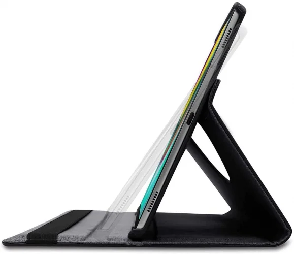 Samsung Galaxy Tab E T560 Tablet Kılıfı 360 Derece Dönebilen Standlı Kapak - Mürdüm