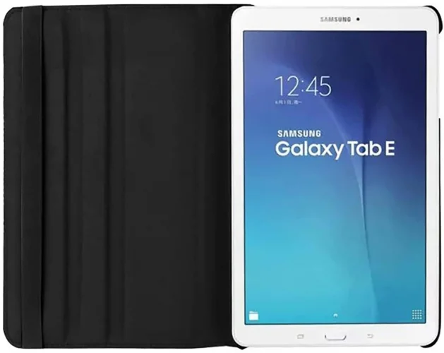 Samsung Galaxy Tab E T560 Tablet Kılıfı 360 Derece Dönebilen Standlı Kapak - Pembe