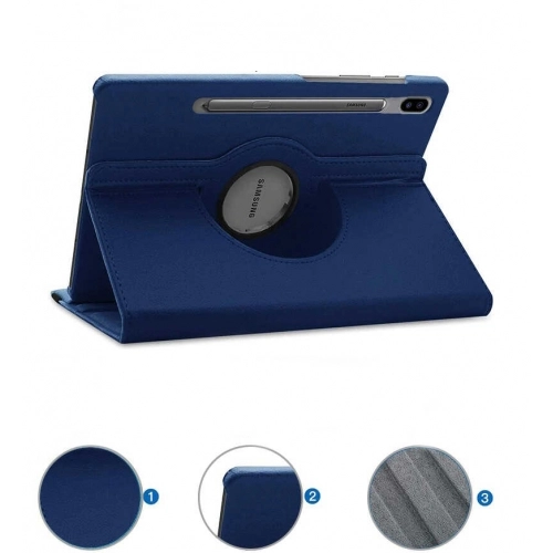 Samsung Galaxy Tab S7 FE T737 Tablet Kılıfı 360 Derece Dönebilen Standlı Kapak - Kırmızı