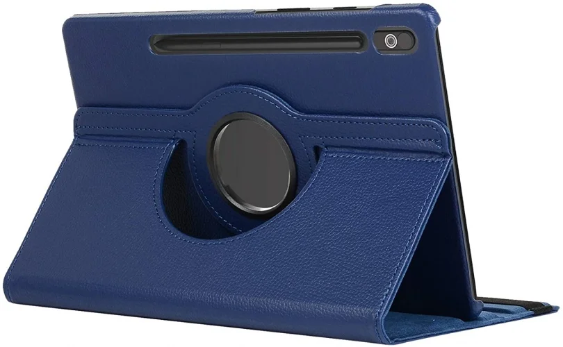 Samsung Galaxy Tab S7 T870 Tablet Kılıfı 360 Derece Dönebilen Standlı Kapak - Mavi