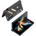 Samsung Galaxy Z Fold 4 Kılıf Kıpta Standlı Kalem Bölmeli Kapak - Mürdüm