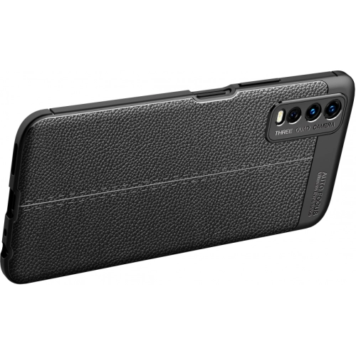 Vivo Y11s Kılıf Deri Görünümlü Lüks Parmak İzi Bırakmaz Niss Silikon Kapak - Lacivert