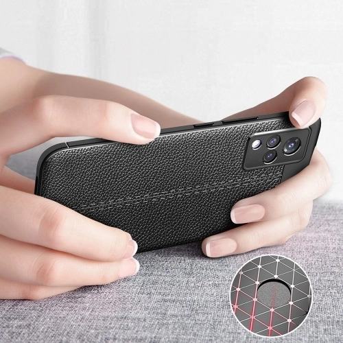 Vivo Y21 Kılıf Deri Görünümlü Lüks Parmak İzi Bırakmaz Niss Silikon Kapak - Lacivert