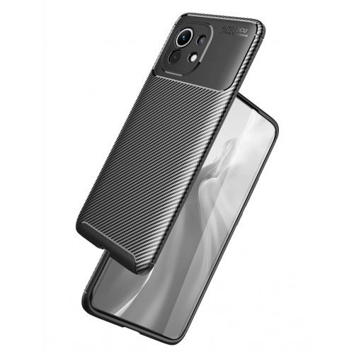 Xiaomi Mi 11 Kılıf Silikon Parmak İzi Bırakmayan Karbon Soft Negro Kapak - Lacivert