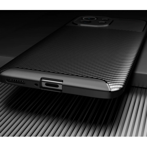 Xiaomi Mi 11 Kılıf Silikon Parmak İzi Bırakmayan Karbon Soft Negro Kapak - Lacivert
