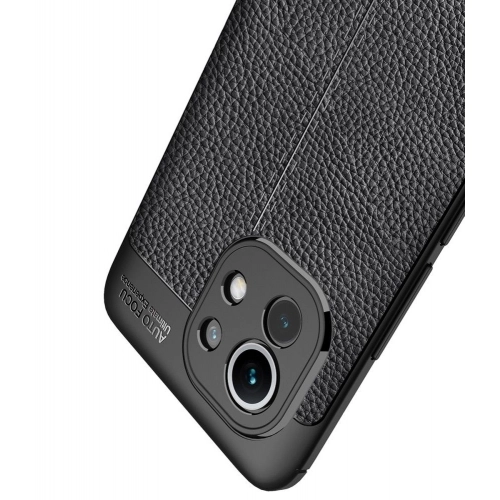 Xiaomi Mi 11 Kılıf Deri Görünümlü Lüks Parmak İzi Bırakmaz Niss Silikon Kapak - Lacivert