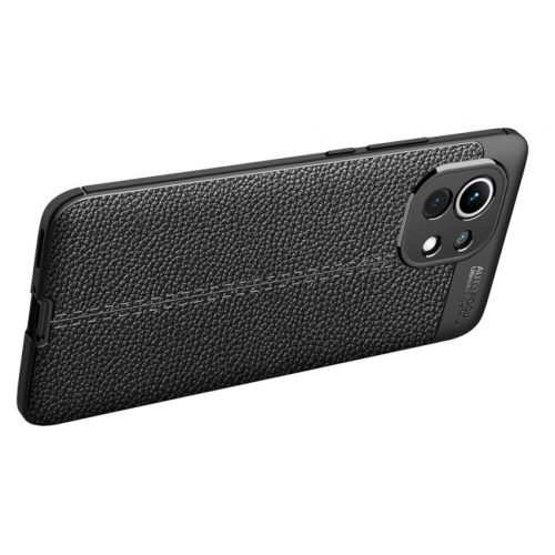 Xiaomi Mi 11 Kılıf Deri Görünümlü Lüks Parmak İzi Bırakmaz Niss Silikon Kapak - Lacivert