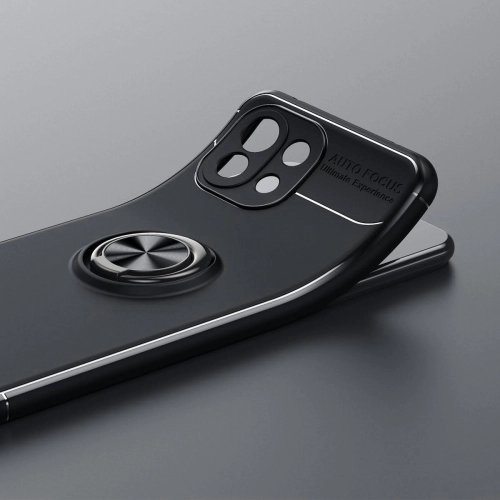 Xiaomi Mi 11 Lite Kılıf Renkli Silikon Yüzüklü Standlı Auto Focus Ravel Kapak - Rose Gold