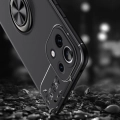 Xiaomi Mi 11 Lite Kılıf Renkli Silikon Yüzüklü Standlı Auto Focus Ravel Kapak - Kırmızı - Siyah