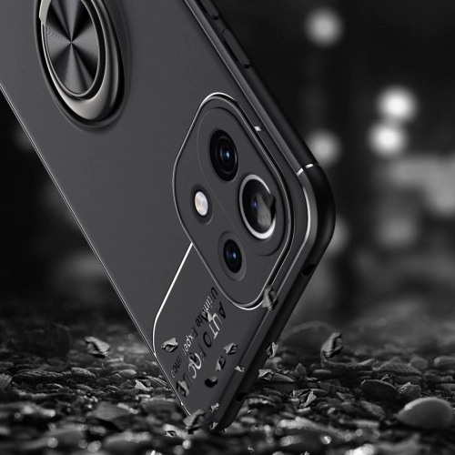 Xiaomi Mi 11 Lite Kılıf Renkli Silikon Yüzüklü Standlı Auto Focus Ravel Kapak - Mavi