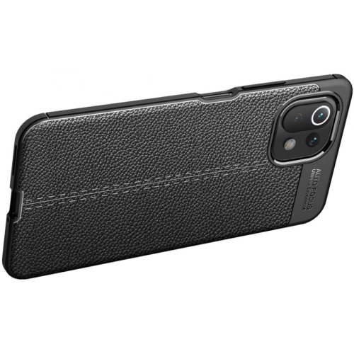 Xiaomi Mi 11 Lite Kılıf Deri Görünümlü Lüks Parmak İzi Bırakmaz Niss Silikon Kapak - Lacivert