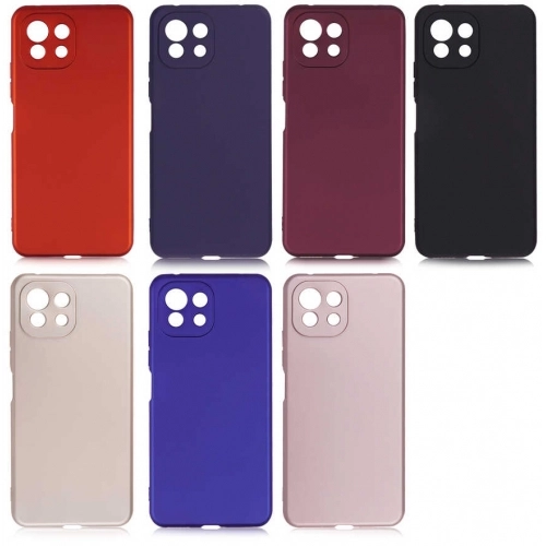 Xiaomi Mi 11 Lite Kılıf İnce Soft Mat Renkli Esnek Silikon Kapak - Kırmızı