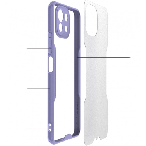 Xiaomi Mi 11 Lite Kılıf Renkli Silikon Kamera Lens Korumalı Şeffaf Parfe Kapak - Lacivert