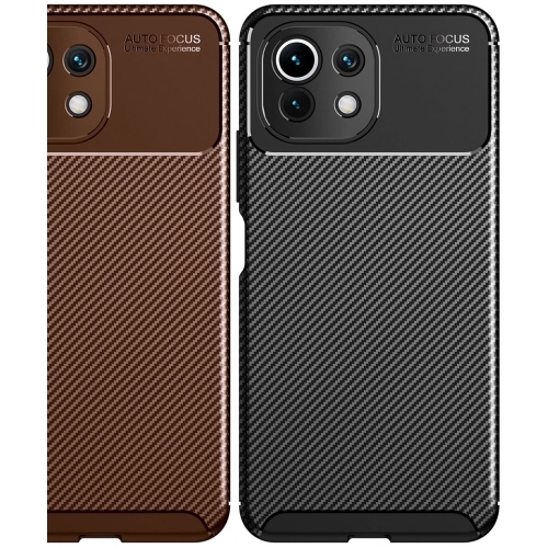 Xiaomi Mi 11 Lite Kılıf Silikon Parmak İzi Bırakmayan Karbon Soft Negro Kapak - Lacivert