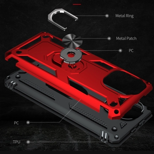 Xiaomi Mi 11 Lite Kılıf Silikon Zırhlı Standlı Yüzüklü Mıknatıslı Tank Kapak - Gümüş