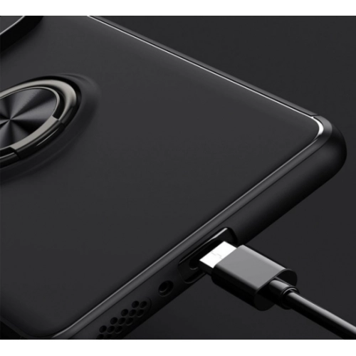 Xiaomi Mi 11 Ultra Kılıf Renkli Silikon Yüzüklü Standlı Auto Focus Ravel Kapak - Kırmızı - Siyah