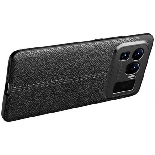 Xiaomi Mi 11 Ultra Kılıf Deri Görünümlü Lüks Parmak İzi Bırakmaz Niss Silikon Kapak - Lacivert