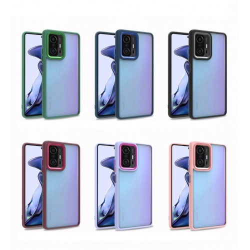 Xiaomi Mi 11T Kılıf Electro Silikon Renkli Flora Kapak - Pembe