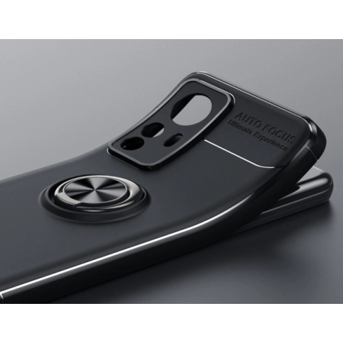 Xiaomi Mi 12T Kılıf Renkli Silikon Yüzüklü Standlı Auto Focus Ravel Kapak - Mavi - Siyah