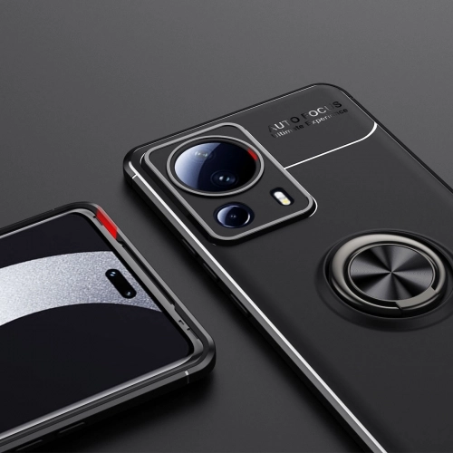 Xiaomi Mi 13 Lite Kılıf Renkli Silikon Yüzüklü Standlı Auto Focus Ravel Kapak - Mavi