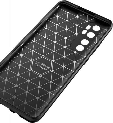 Xiaomi Mi Note 10 Lite Kılıf Karbon Serisi Mat Fiber Silikon Negro Kapak - Lacivert