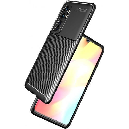 Xiaomi Mi Note 10 Lite Kılıf Silikon Parmak İzi Bırakmayan Karbon Soft Negro Kapak - Lacivert