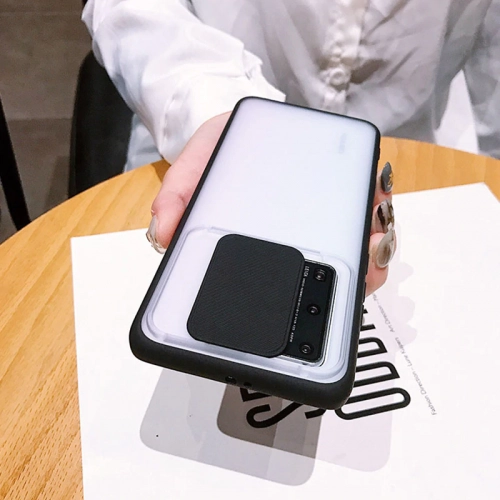 Xiaomi Mi Note 10 Lite Kılıf Silikon Sürgülü Lens Korumalı Buzlu Şeffaf - Yeşil