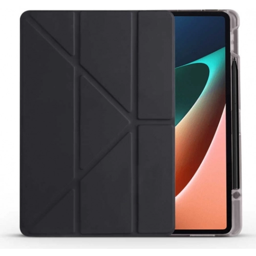 Xiaomi Mi Pad 5 Tablet Kılıfı Standlı Tri Folding Kalemlikli Silikon Smart Cover - Mor