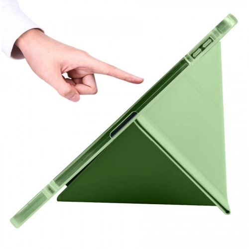 Xiaomi Mi Pad 5 Tablet Kılıfı Standlı Tri Folding Kalemlikli Silikon Smart Cover - Pembe