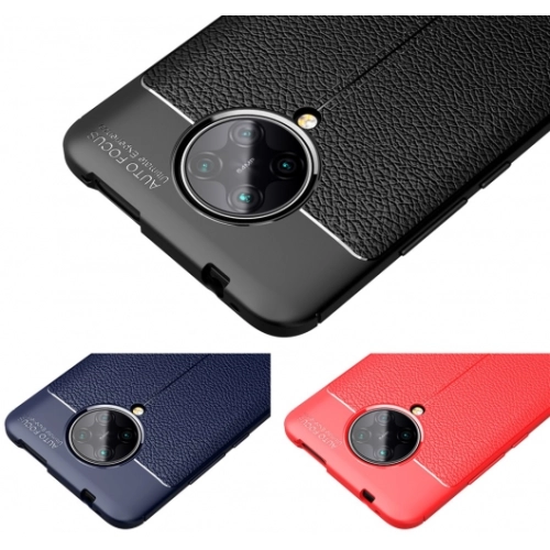 Xiaomi Poco F2 Pro Kılıf Deri Görünümlü Lüks Parmak İzi Bırakmaz Niss Silikon Kapak - Lacivert