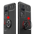 Xiaomi Poco F4 Kılıf Renkli Silikon Yüzüklü Standlı Auto Focus Ravel Kapak - Kırmızı