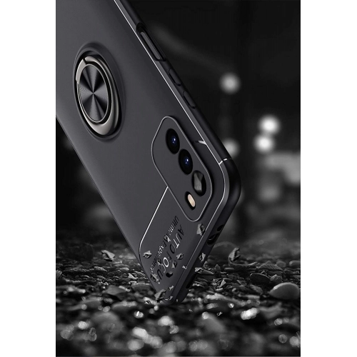 Xiaomi Poco M3 Kılıf Renkli Silikon Yüzüklü Standlı Auto Focus Ravel Kapak - Rose Gold