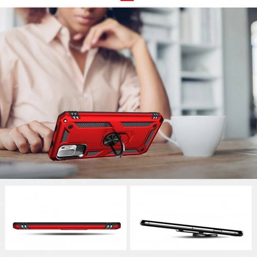 Xiaomi Poco M3 Pro Kılıf Silikon Zırhlı Standlı Yüzüklü Mıknatıslı Tank Kapak - Gold