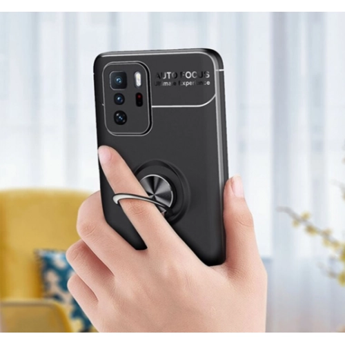 Xiaomi Poco X3 GT Kılıf Renkli Silikon Yüzüklü Standlı Auto Focus Ravel Kapak - Mavi