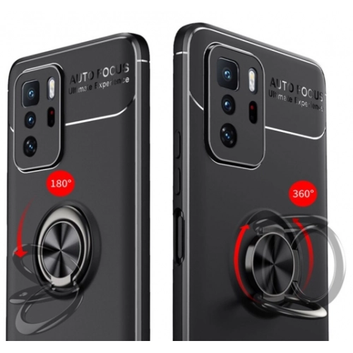 Xiaomi Poco X3 GT Kılıf Renkli Silikon Yüzüklü Standlı Auto Focus Ravel Kapak - Rose Gold