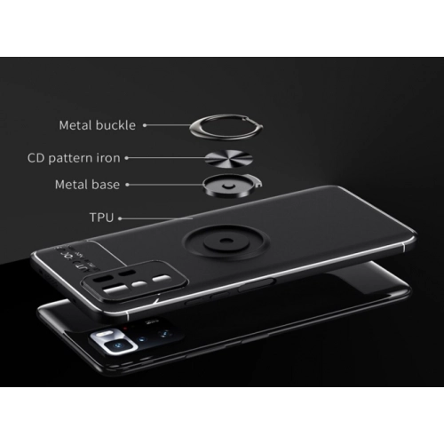 Xiaomi Poco X3 GT Kılıf Renkli Silikon Yüzüklü Standlı Auto Focus Ravel Kapak - Rose Gold