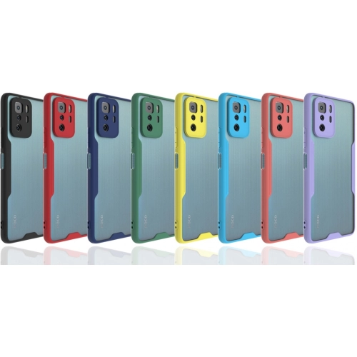 Xiaomi Poco X3 GT Kılıf Renkli Silikon Kamera Lens Korumalı Şeffaf Parfe Kapak - Mavi