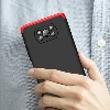 Xiaomi Poco X3 Kılıf 3 Parçalı 360 Tam Korumalı Rubber AYS Kapak - Gri Siyah